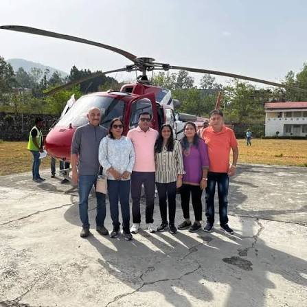 Group at helipad